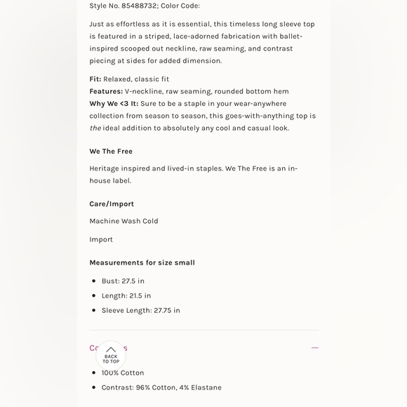 NWT Free People We The Free Eyes on You Long Sleeve in Falling Waters - Picture 15 of 15